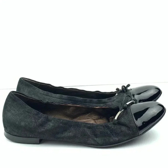 AGL flats size 41 11 black cap toe bow ballet - Picture 1 of 13